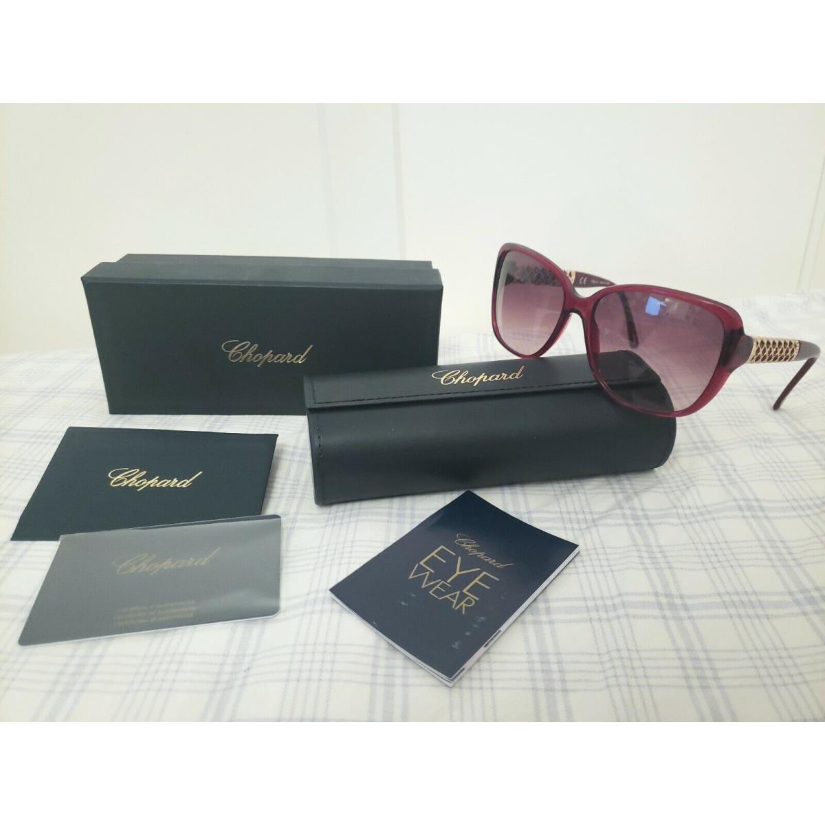 Chopard Designer Sunglasses SCH184S 0954 Red / Brown Gradient Lens