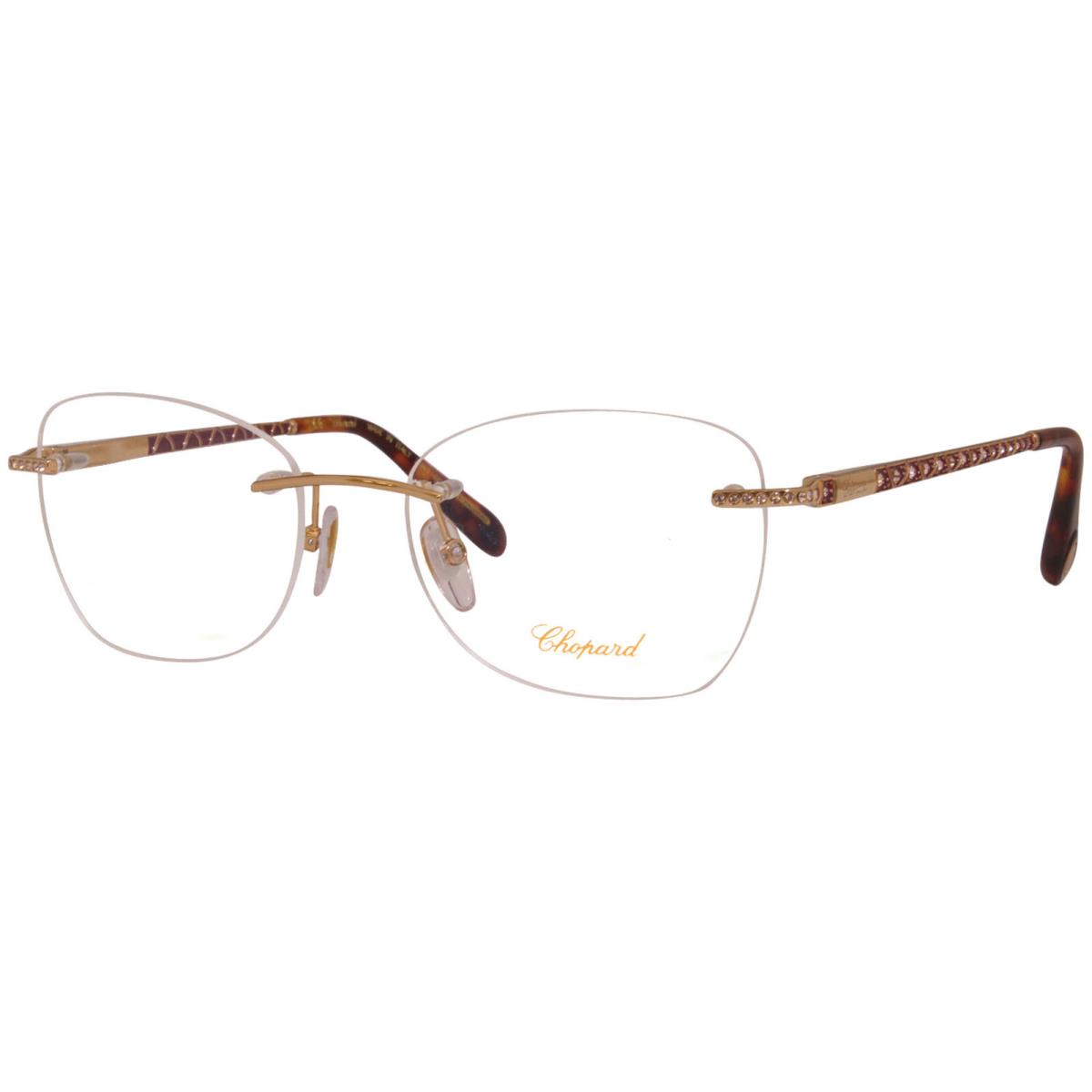 Chopard VCHD78S 08MZ Eyeglasses Women`s 23KT Rose Gold Optical Frame 55mm