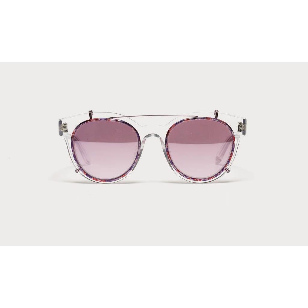 Garrett Leight 2046-50-123 GL x TL No. 3 Crystal/light Violet Gradt Sunglasses