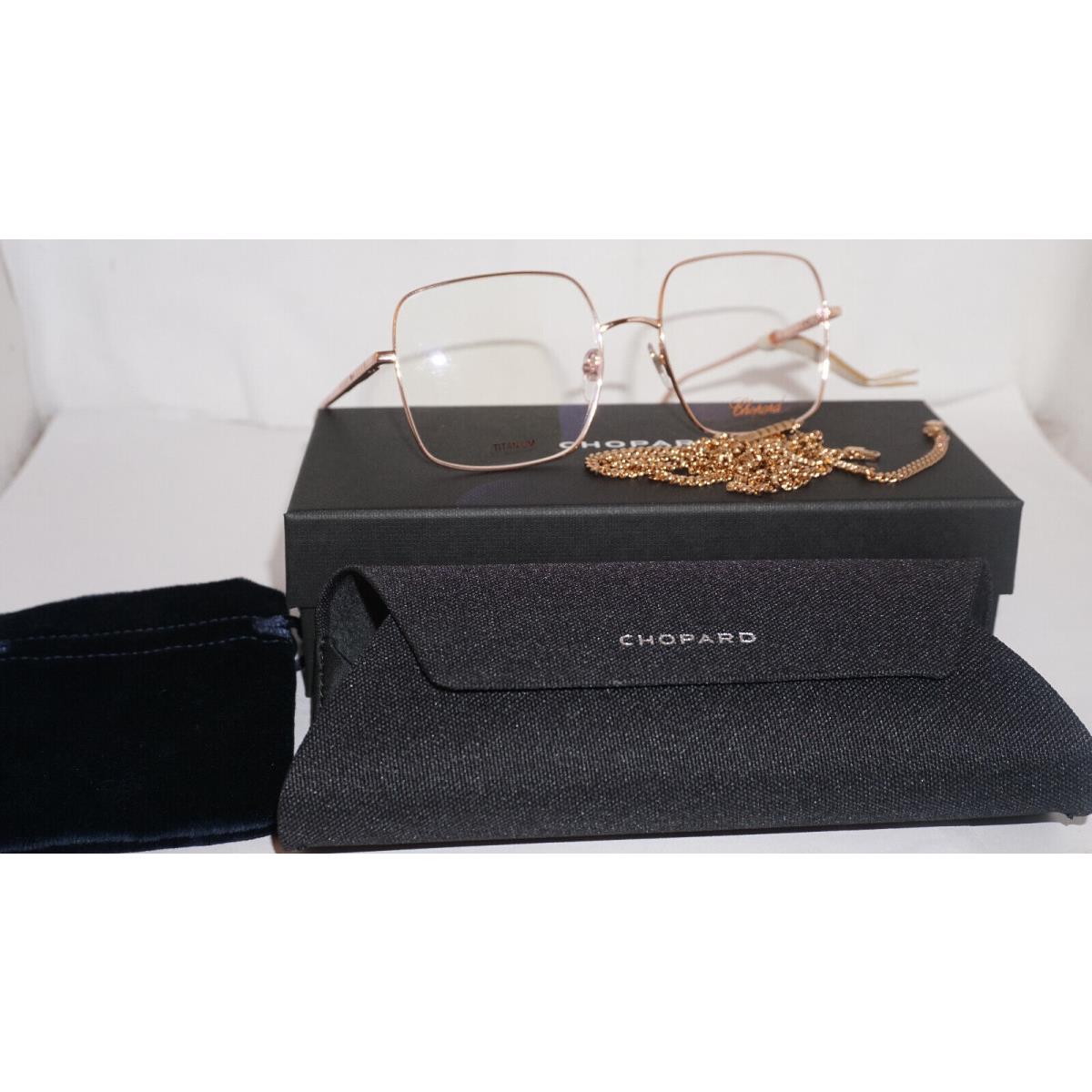 Chopard Eyeglasses Rose Gold with Chain VCHF49 08FC 55 18 135