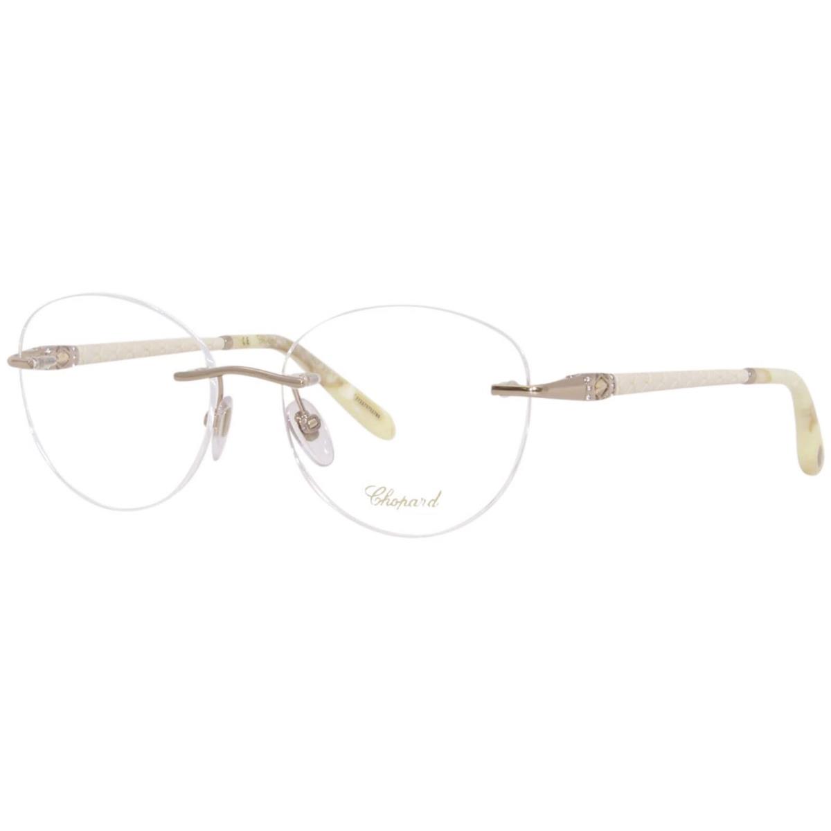 Chopard Designer Eyeglasses Vchc 71 S Gold Ivory White 0a39 55 mm