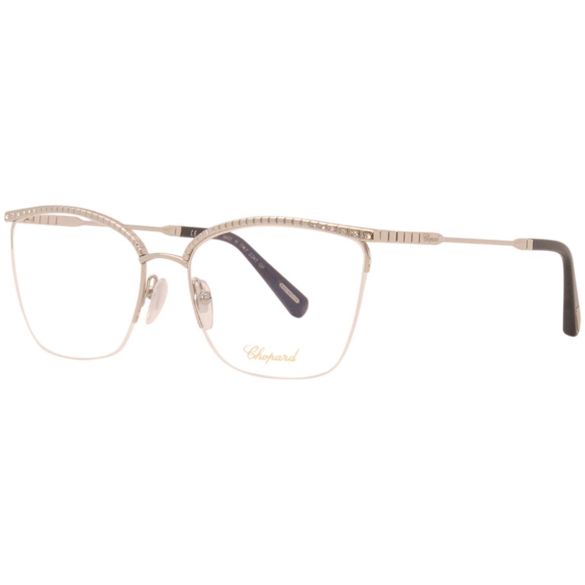 Chopard VCHD13S 0579 Eyeglasses Women`s Silver 23 KT Full Rim Optical Frame