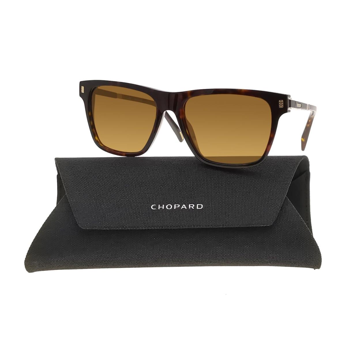 Chopard SCH312 722P Sunglasses Carbon Fiber Temples Havana/gold Polarized Lens