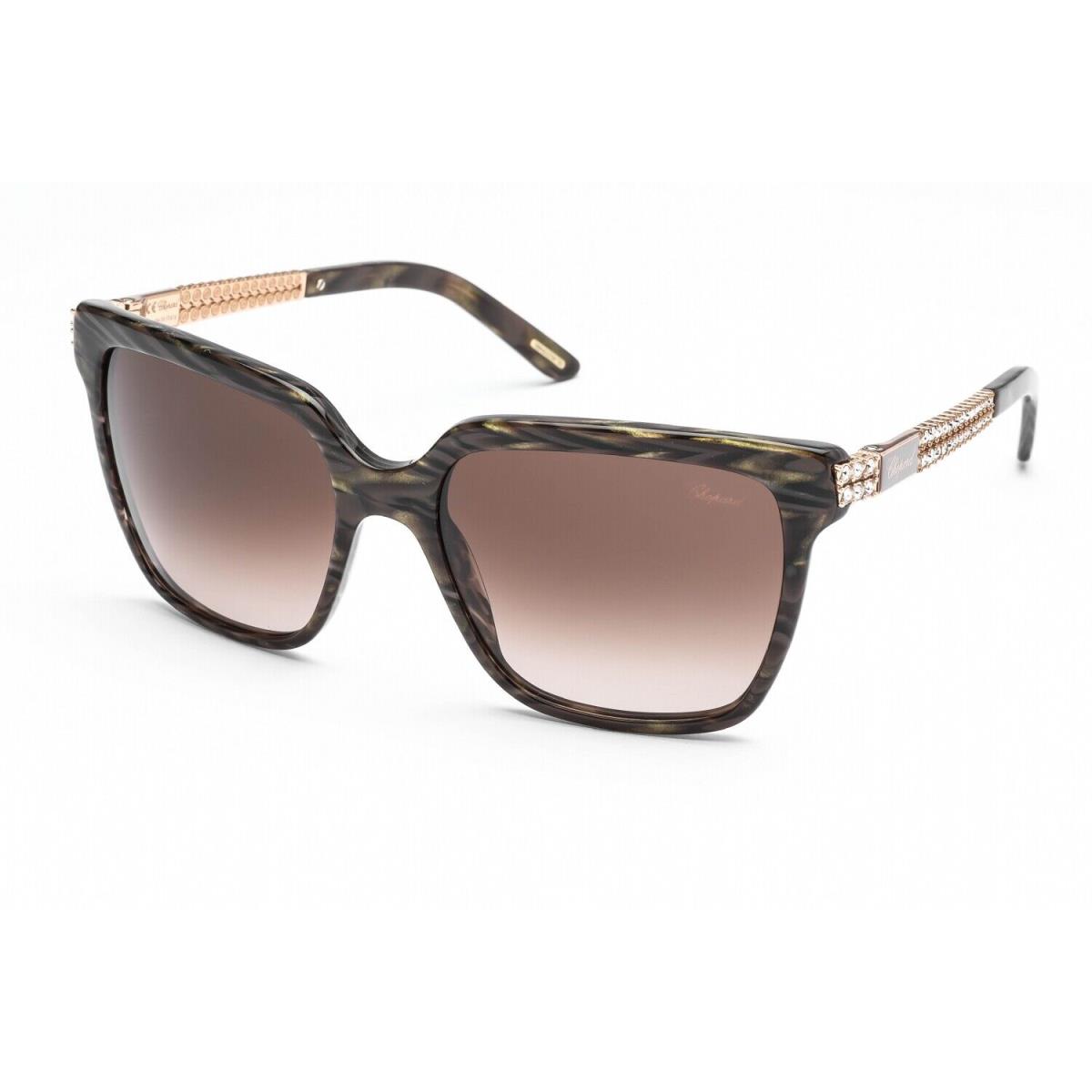 Chopard SCH208S Ovac Shiny Brown/gold / Brown Gradient Sunglasses