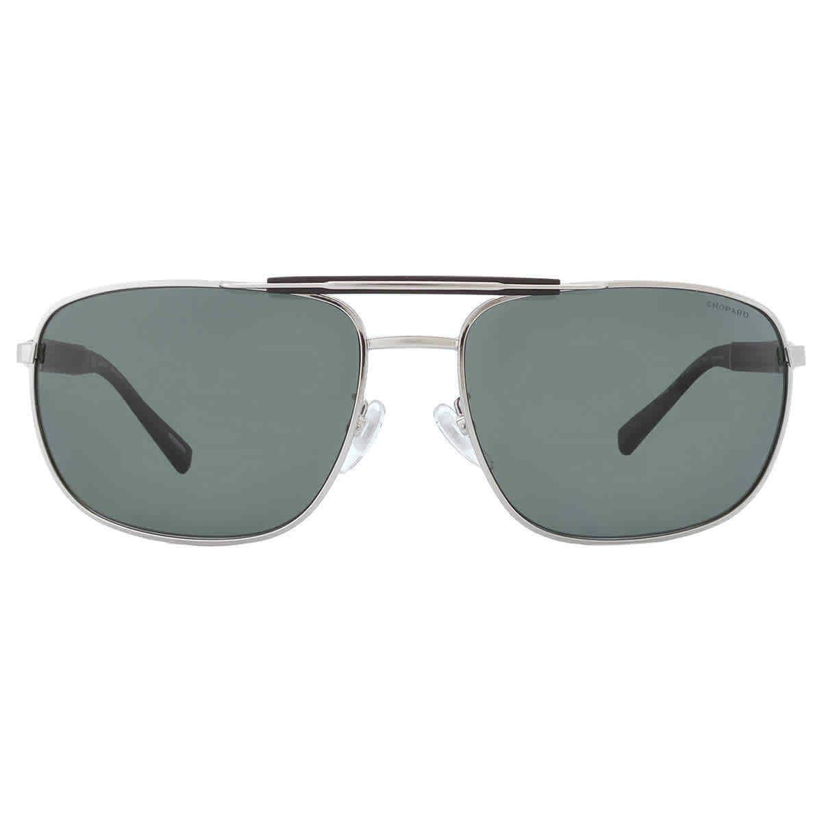 Chopard Green Navigator Unisex Sunglasses SCHF81 579P 62 SCHF81 579P 62 - Frame: Silver, Lens: Green