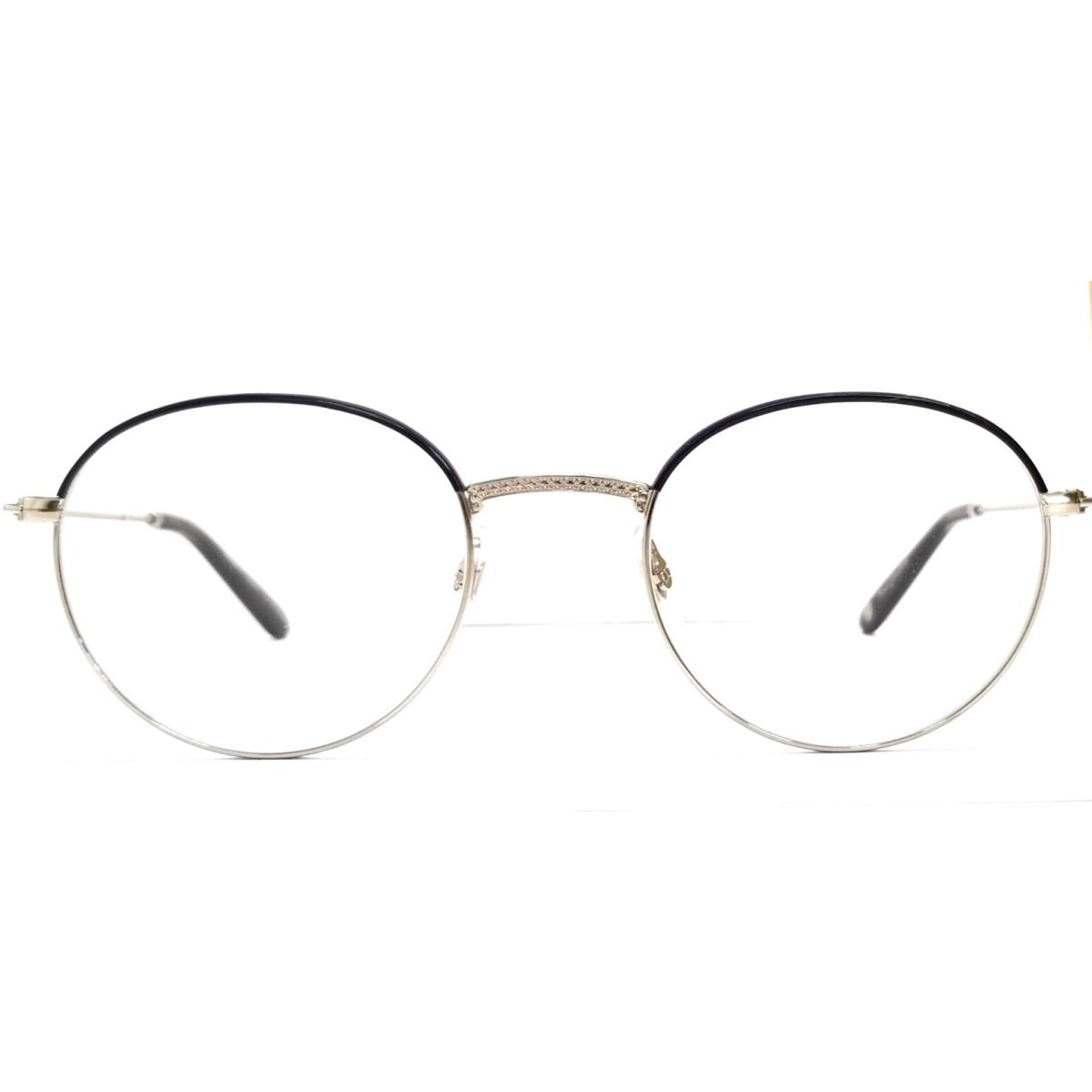 Garrett Leight Eyeglasses Frame For Women Navy Silver Round Glasses Cloy 48-22