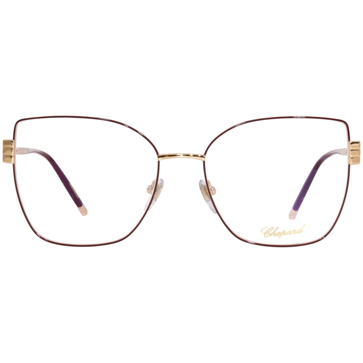 Chopard VCHG01 0307 Titanium Eyeglasses Women`s Gold/burgundy Full Rim 56m - Frame: Gold