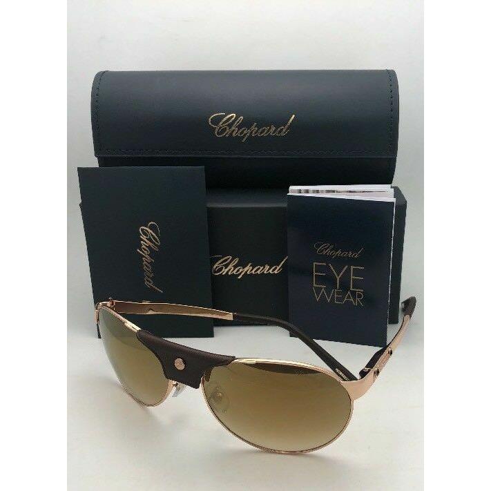 Chopard Sunglasses Sch 974 0300 60-16 135 Gold Brown Aviator W/mirror Lenses