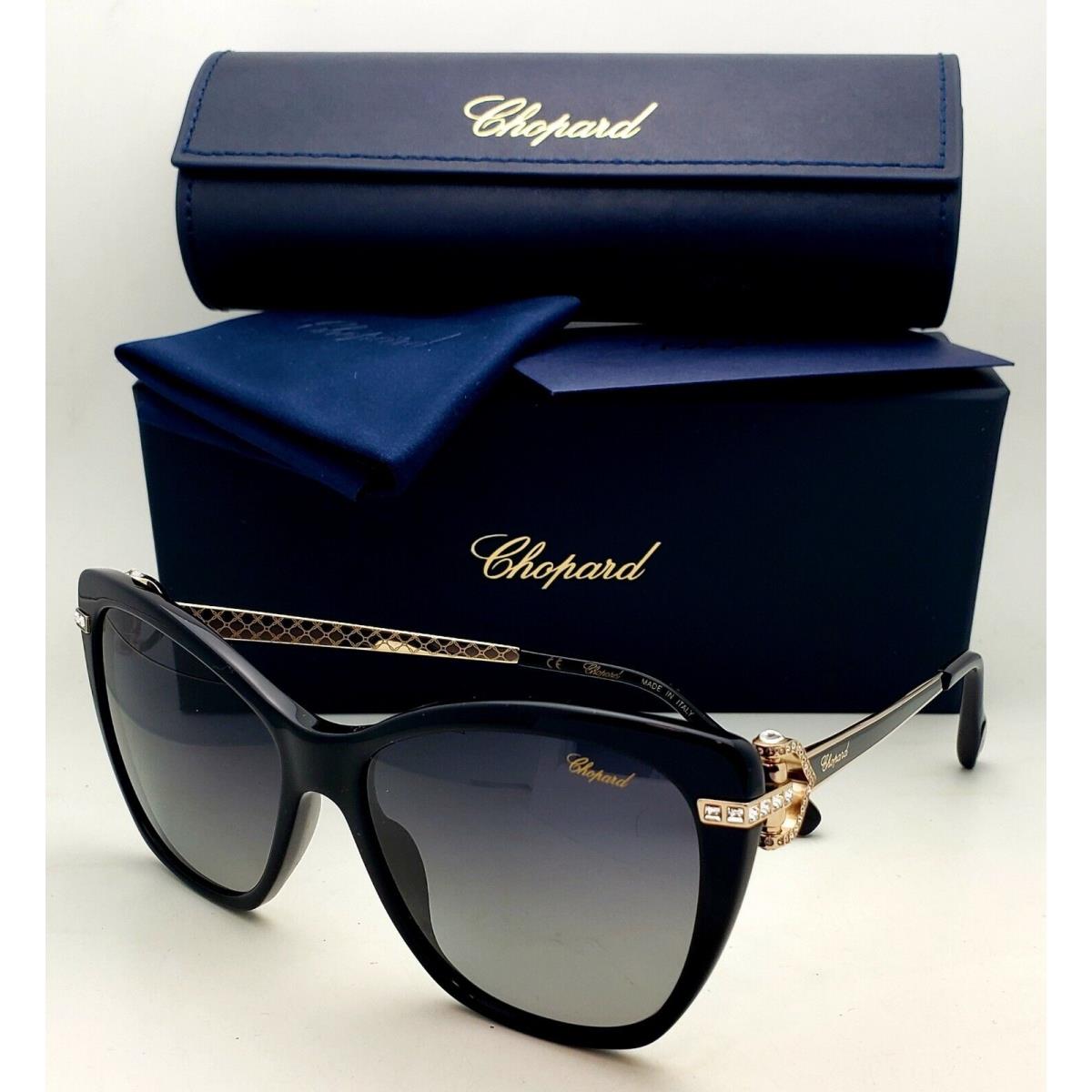 Chopard Sunglasses SCH232S 700P 55-18 Black Gold Frames Grey Polarized Lenses