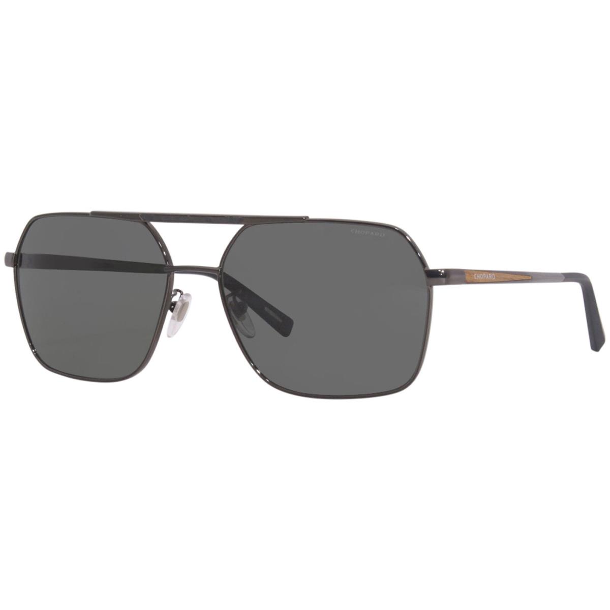 Chopard SCHD53 568P Sunglasses Men`s Gunmetal/grey Polarized Square 62mm - Frame: Gunmetal, Lens: Gray