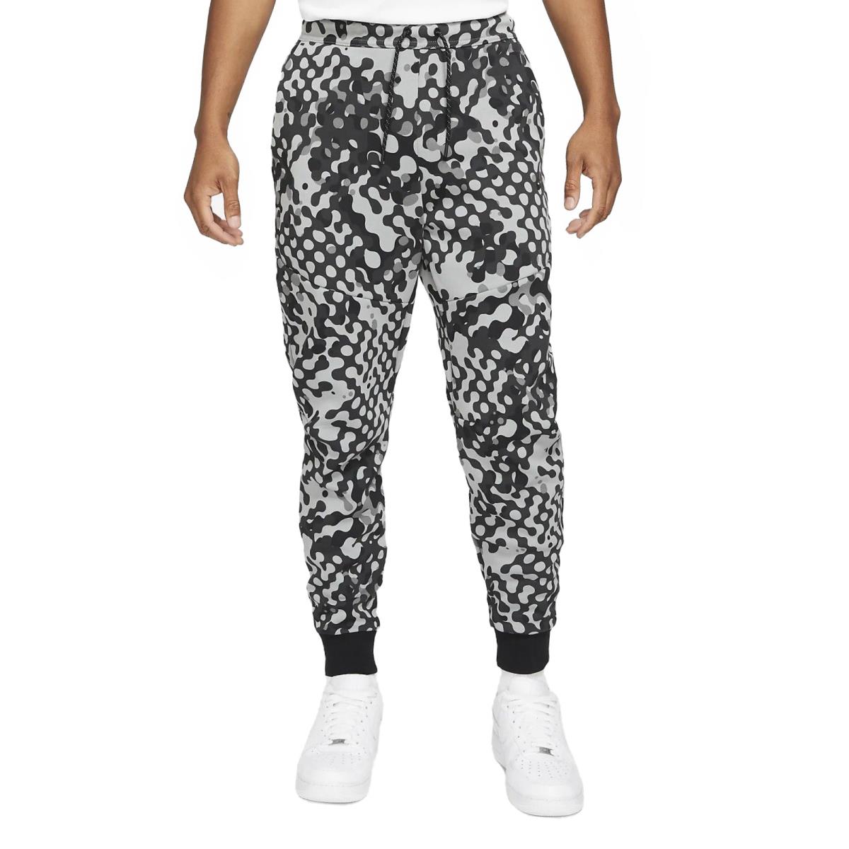 Nike Tech Fleece Printed React Jogger Pants CU4497-068 Black/grey Men`s XL