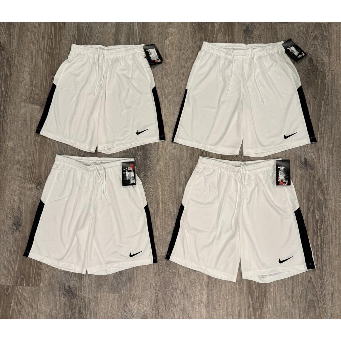 Lot Of 4 Nike Team Dri-fit Soccer Practice Short Mens Small White BV6854-100