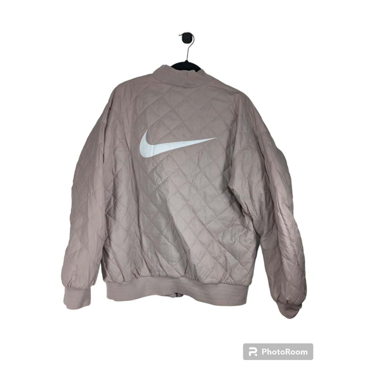 Nike Sportswear Womens XL Reversible Bomber Jacket Diffused Taupe Rose