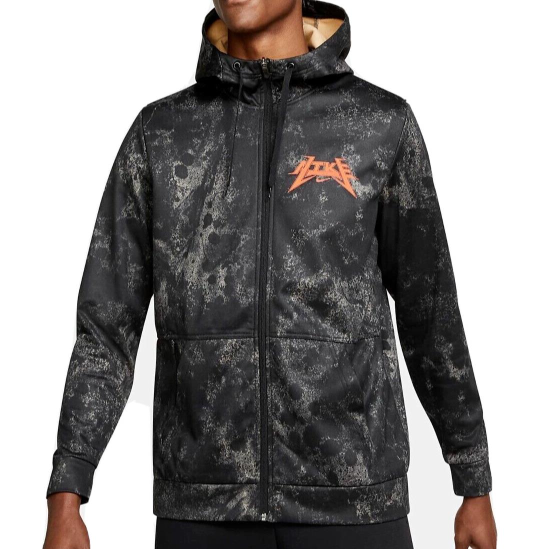 Nike Story Pack Full Zip Hoodie Men Xxl 2X Black Orange Fleece Jacket Sweatshirt