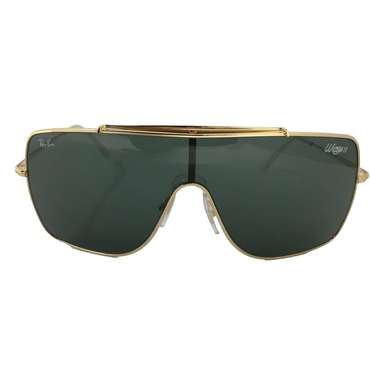 Ray-ban Unisex Gold Frame Green Tinted Lens Sunglasses Wings 1499