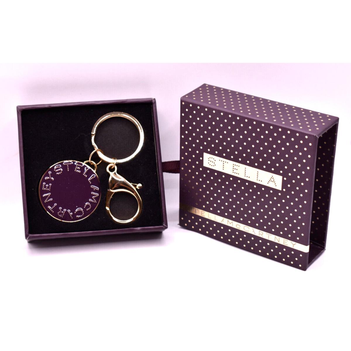 Stella Mccartney Keychain -purple/gold Logo- Medallion Bag Charm