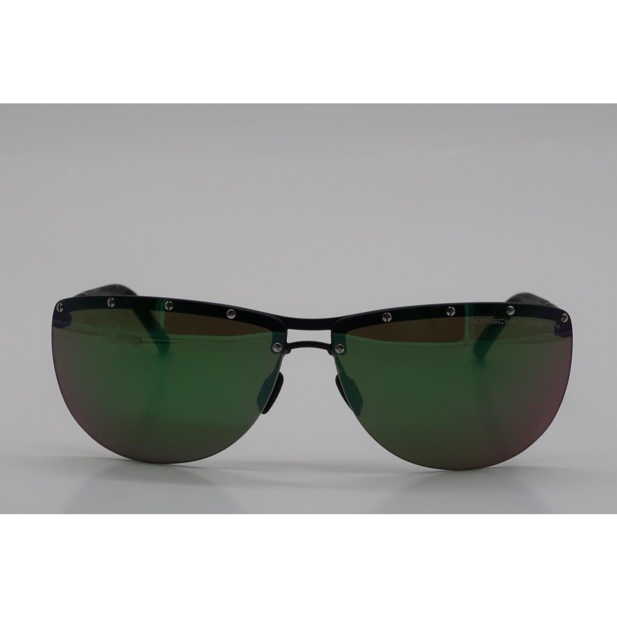 Porsche Design P8577 D Black Green Mirror Women`s Sunglasses 68mm Italy