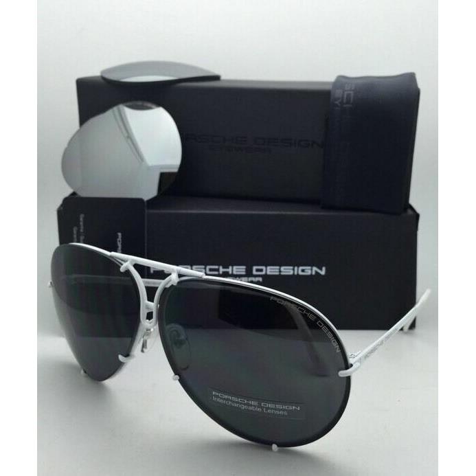 Porsche Design Titanium Aviator Sunglasses P`8478 P 69-10 White w/ 2 Lens Sets