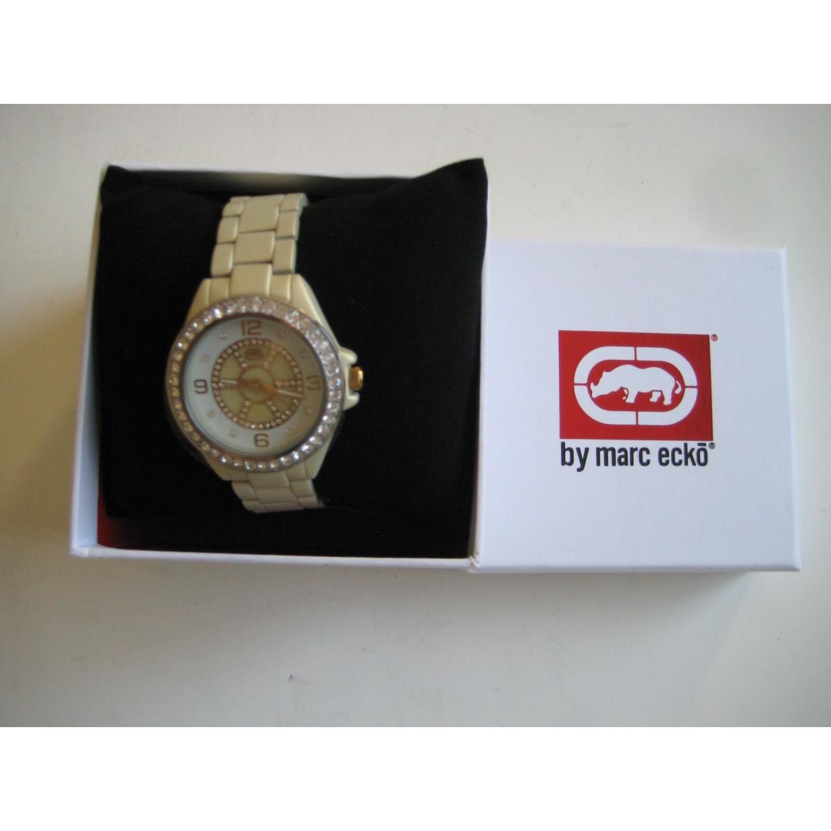 Rhino Marc Ecko E8M120MV Pinwheel Silvertone Crystal Pearlize Women`s Watch