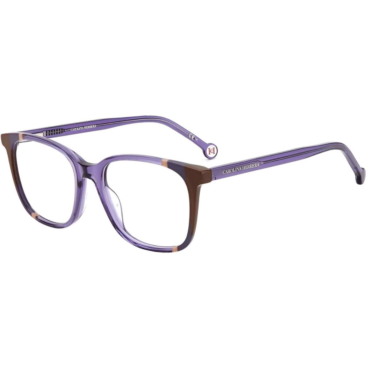 Carolina Herrera Women`s Eyeglasses Violet Brown Plastic Square CH 0065 0E53