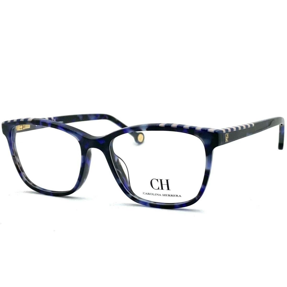 Carolina Herrera VHE803V Col. 06DQ Marbled Blue Optical Frame Eyesize 53-17-140