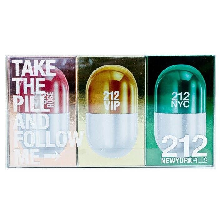 212 York Pills Carolina Herrera Nyc Vip Vip Rose 0.68 oz x 3 Set Women