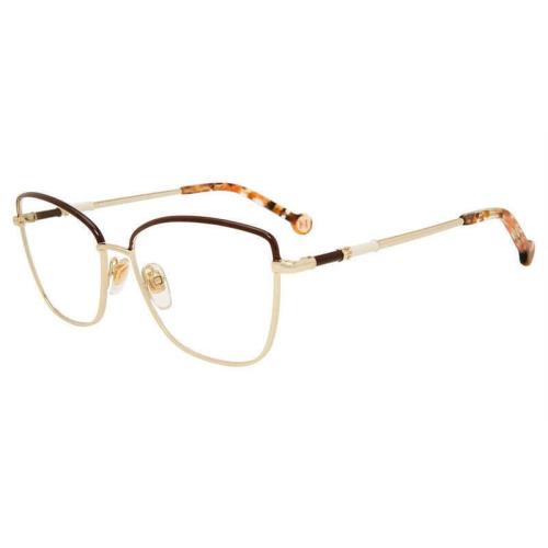 Carolina Herrera VHE179K 0H33 Brown Gold Eyeglasses 55/15/140 with Case - Brown, Frame: Brown & Gold, Manufacturer: 0H33