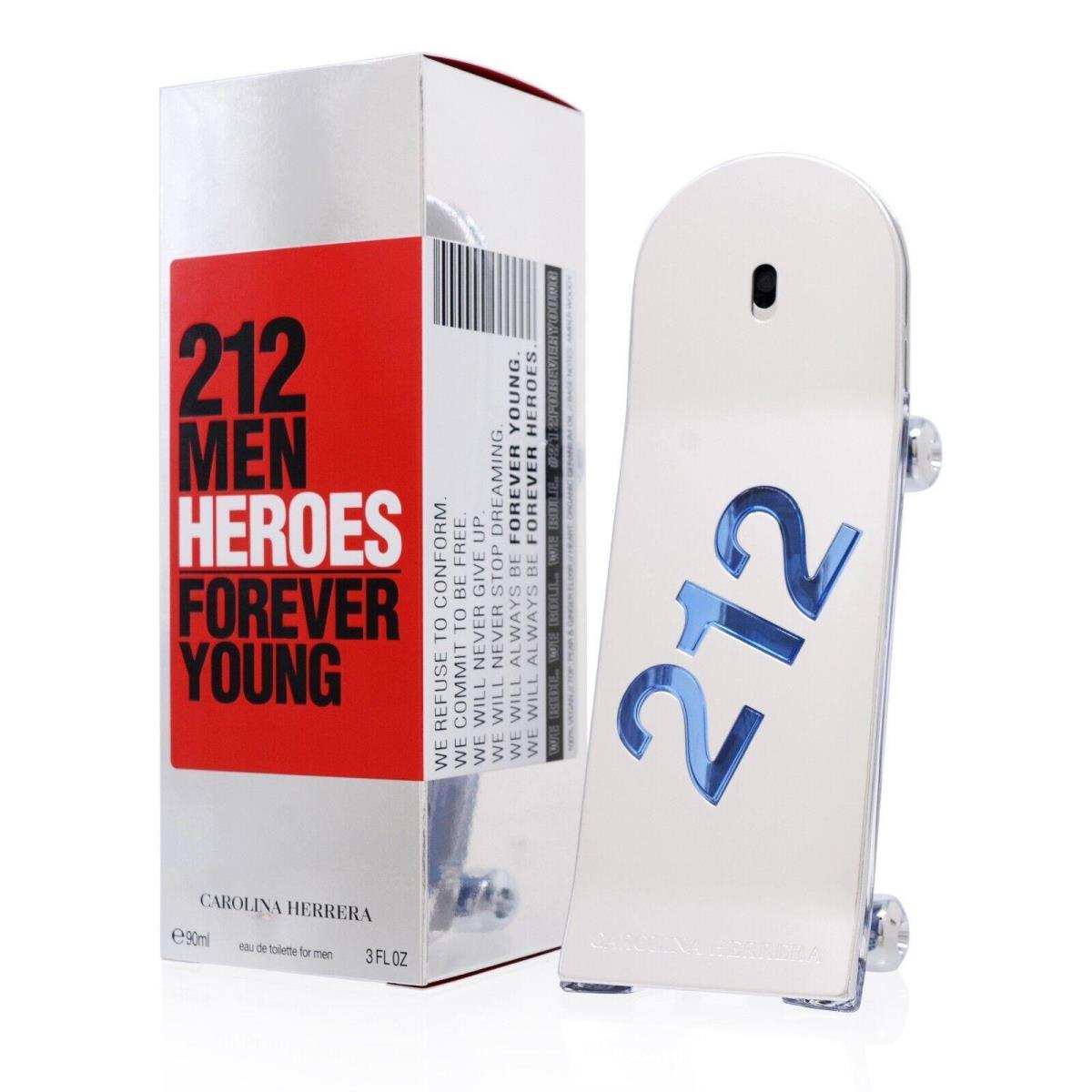 212 Men Heroes Forever Young BY Carolina Herrera Edt Spray For Men 3 oz