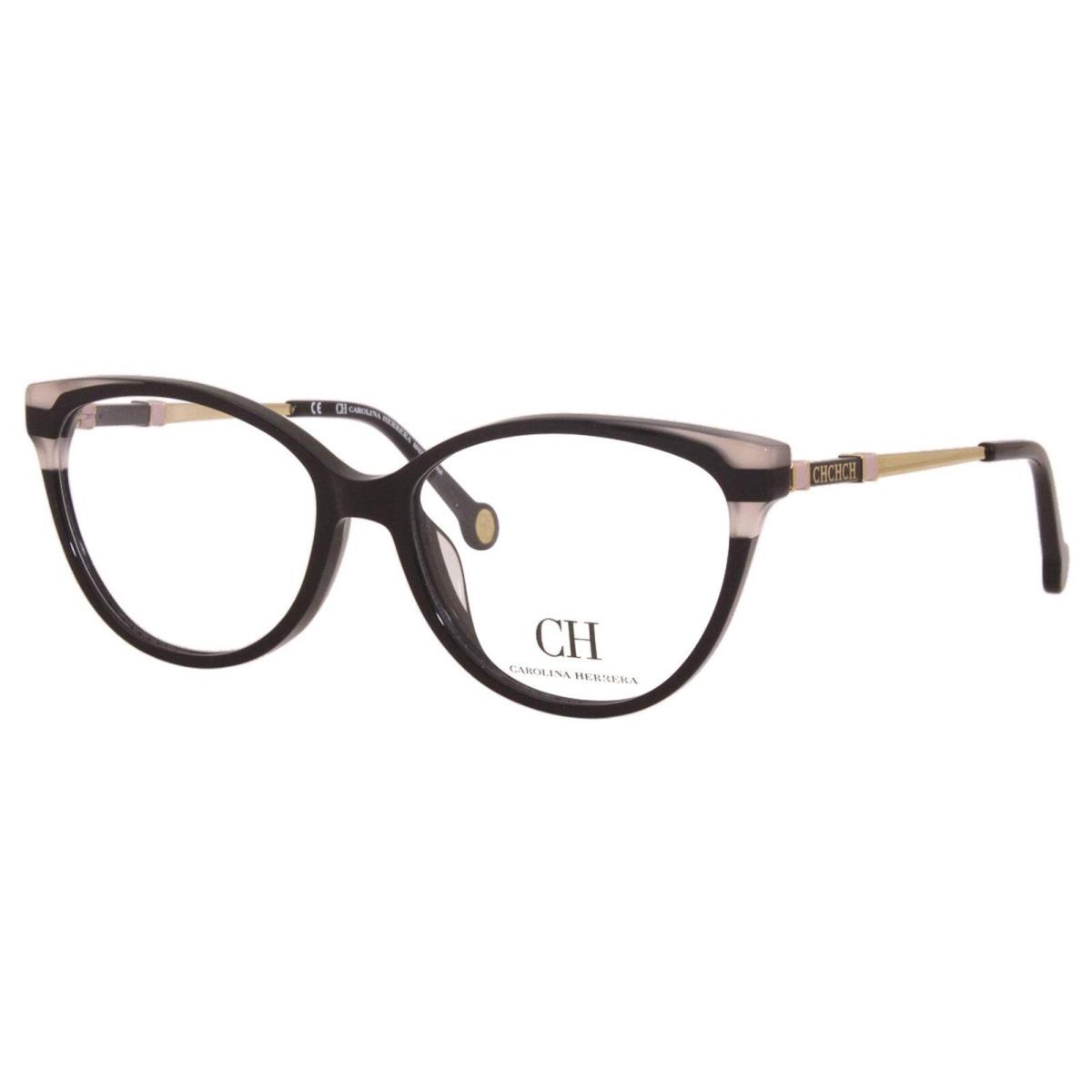 Carolina Herrera Vhe 851K 700Y Black Eyeglasses 53/15/140 with Case - Black/Pink/Gold, Frame: Black, Manufacturer: 700Y