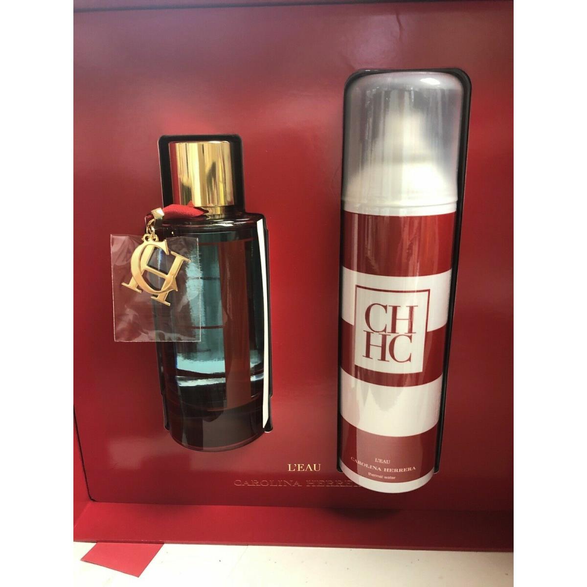 CH L`eau 2PC Set For Women Edt 3.4OZ Spray +150ml Body Spray By Carolina Herrera