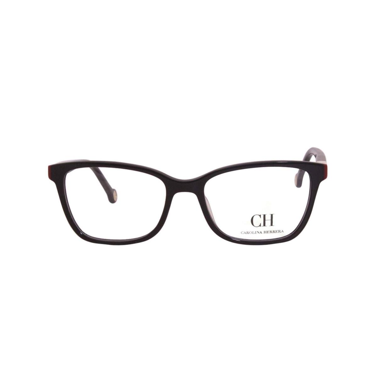 Carolina Herrera Vhe 856K 0700 Black Eyeglasses 53/17/135 with Case - Black/Red/White/Gold, Frame: Black, Manufacturer: 0700