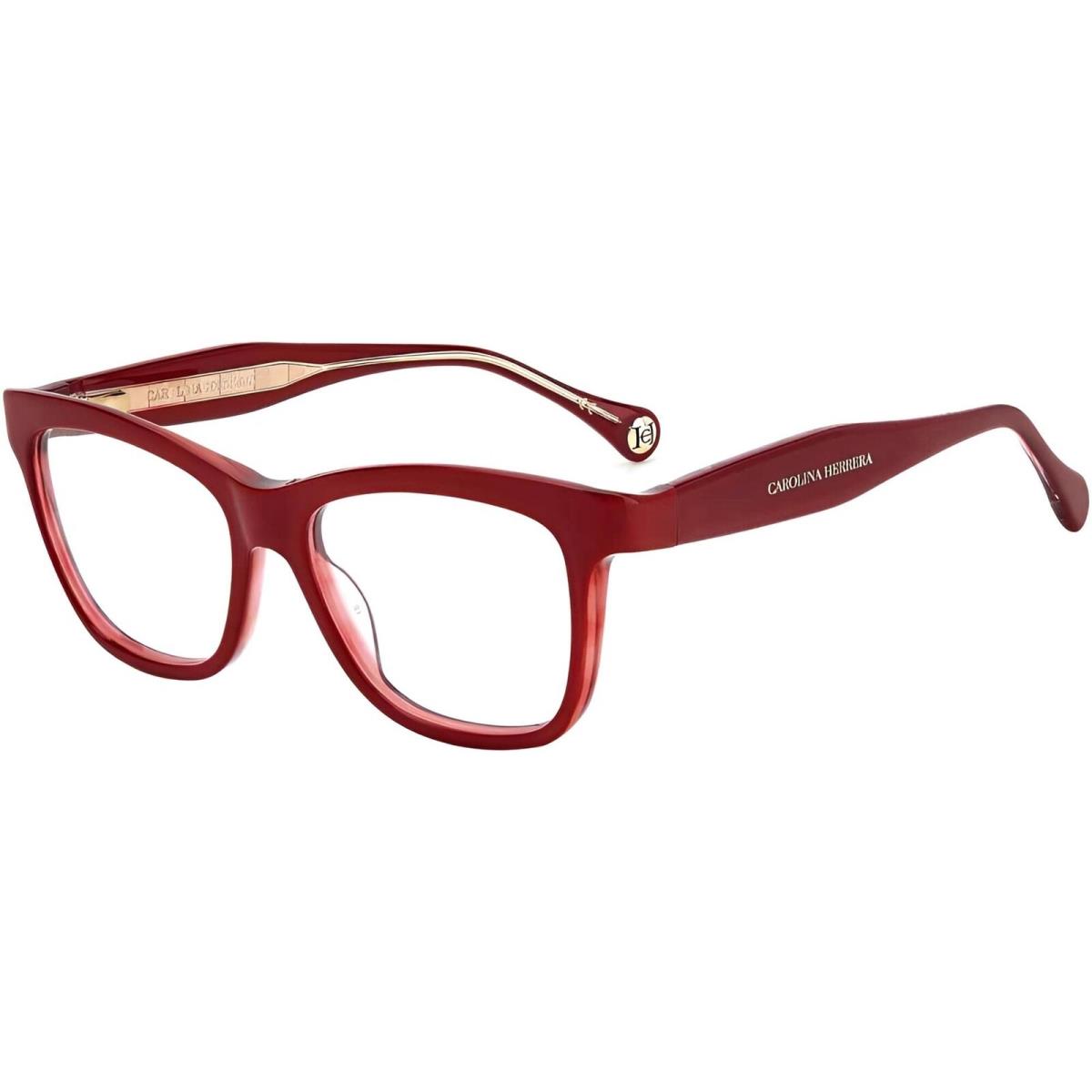 Carolina Herrera Women`s Eyeglasses Burgundy Plastic Cat Eye Frame CH 0016 0LHF