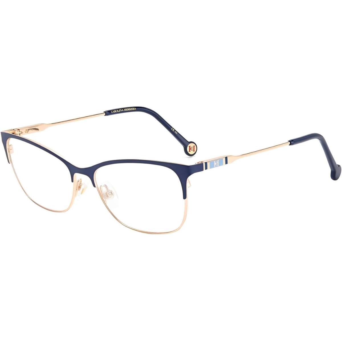 Carolina Herrera Women`s Eyeglasses Gold Blue Metal Full Rim Frame CH 0074 0LKS