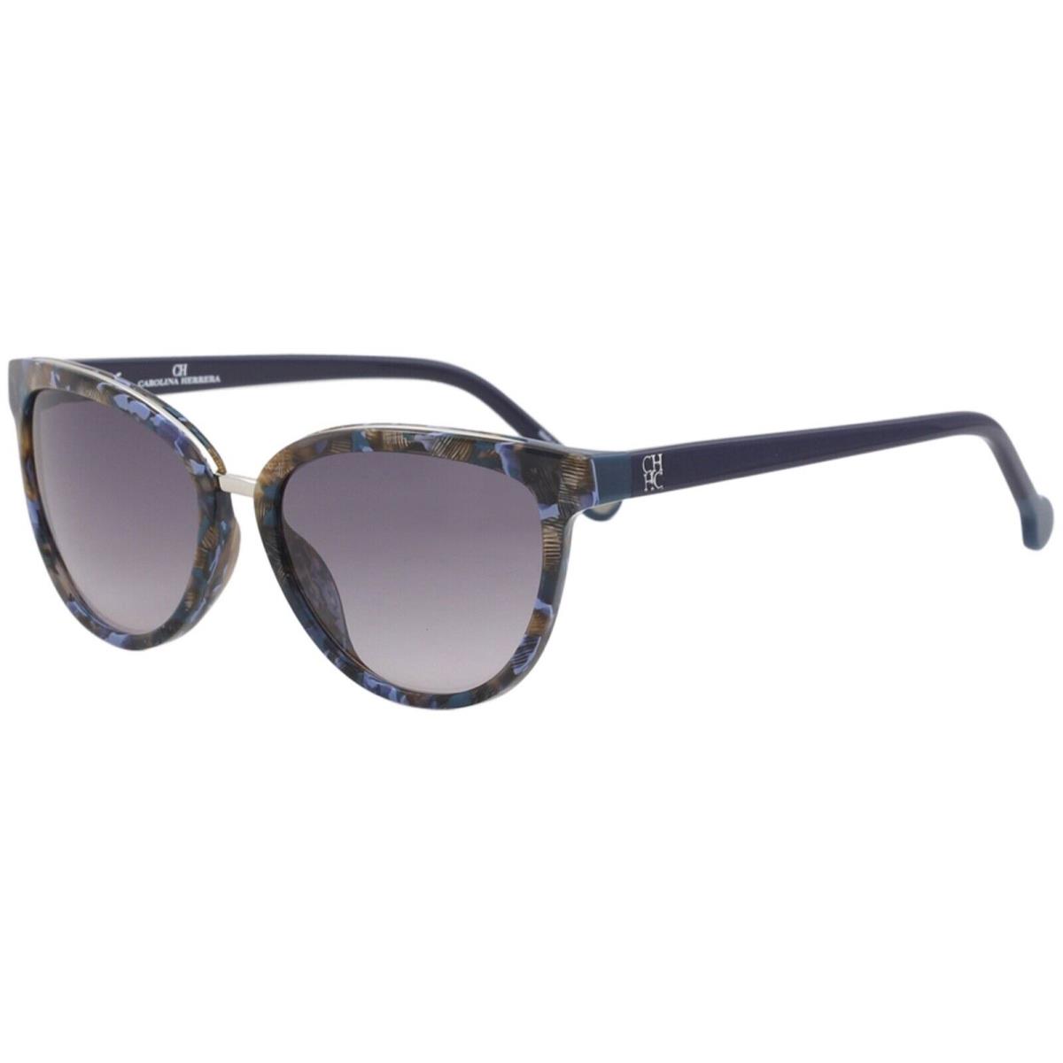 Carolina Herrera Sunglasses She 688 0719 Blue Havana Cat Eye 52MM