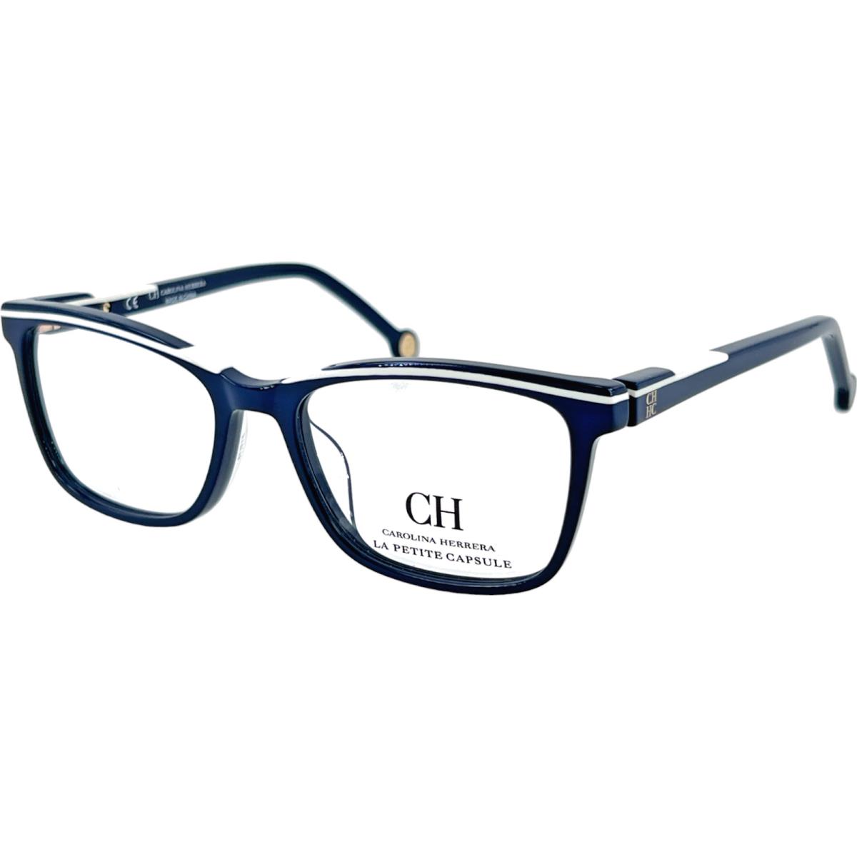 Carolina Herrera VHE836K Women`s Plastic Eyeglass Frame 0D82 Blue/white 51-16