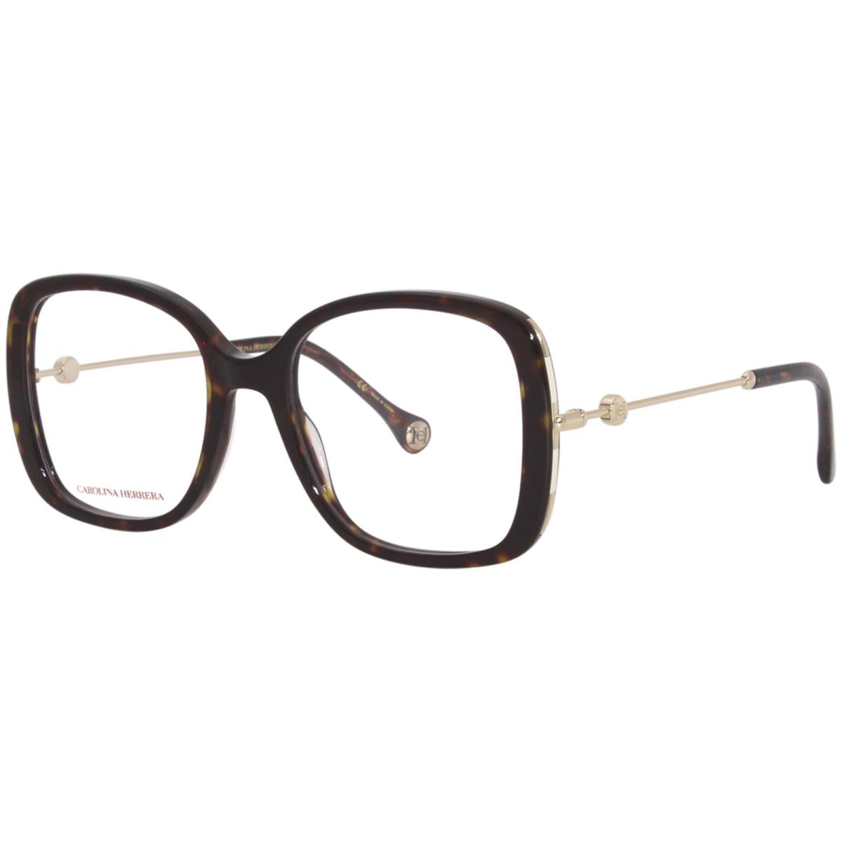 Carolina Herrera CH/0022 086 Eyeglasses Women`s Havana Fullrim Square Shape 53mm