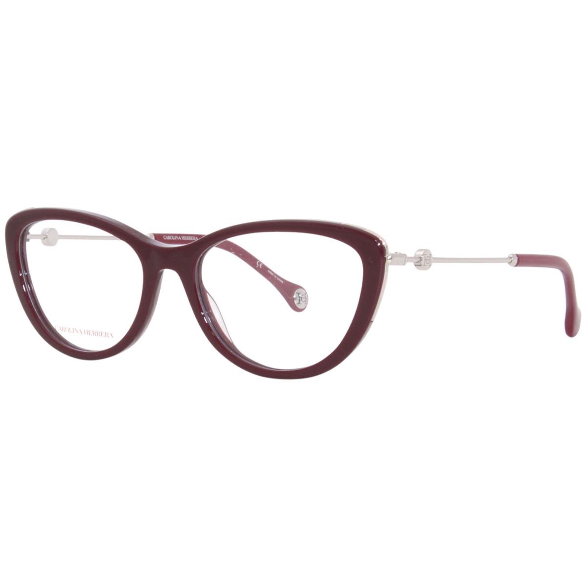 Carolina Herrera CH-0021 Lhf Eyeglasses Women`s Burgundy Full Rim Cat Eye 54mm