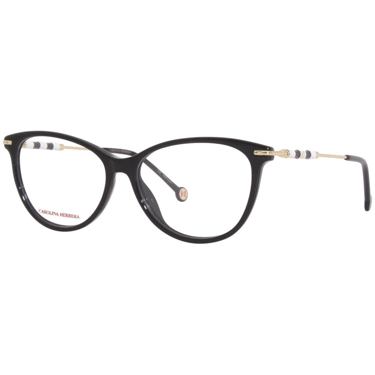 Carolina Herrera CH0043 807 Eyeglasses Women`s Black/gold Full Rim Cat Eye 53-mm