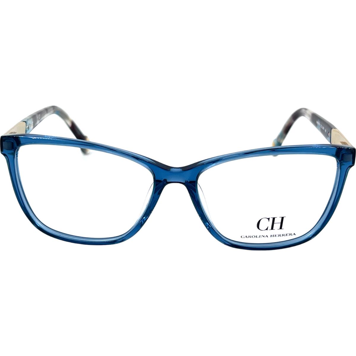 Carolina Herrera VHE761K Womens Plastic Eyeglass Frame 06N1 Blue 53-15 w Case