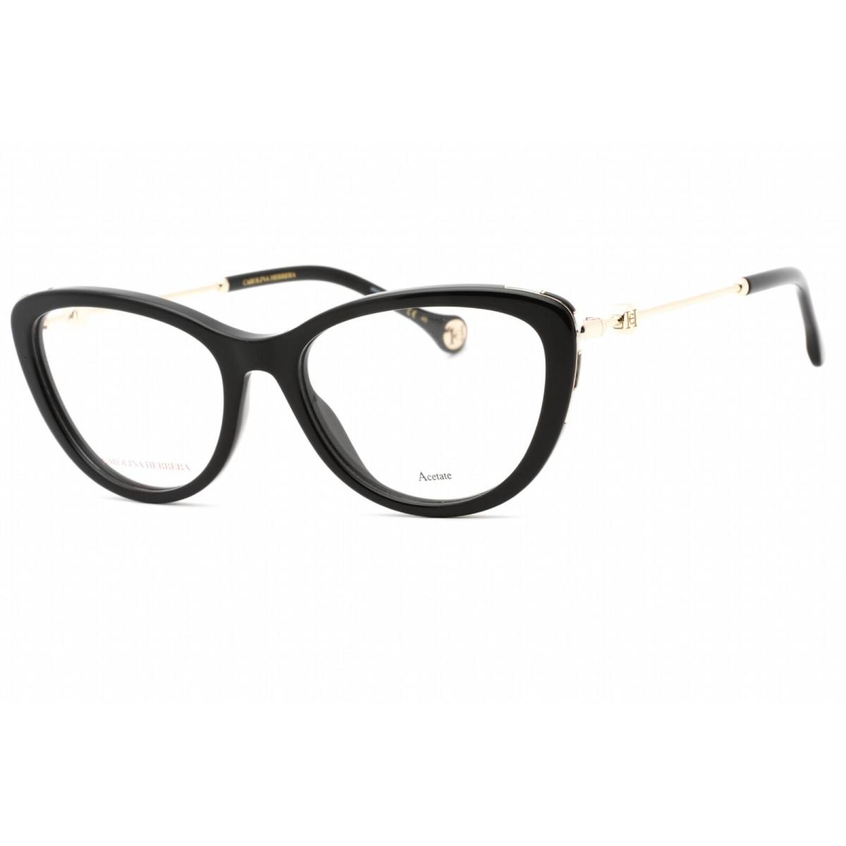 Carolina Herrera Women`s Eyeglasses Black Plastic Cat Eye Frame CH 0021 0807