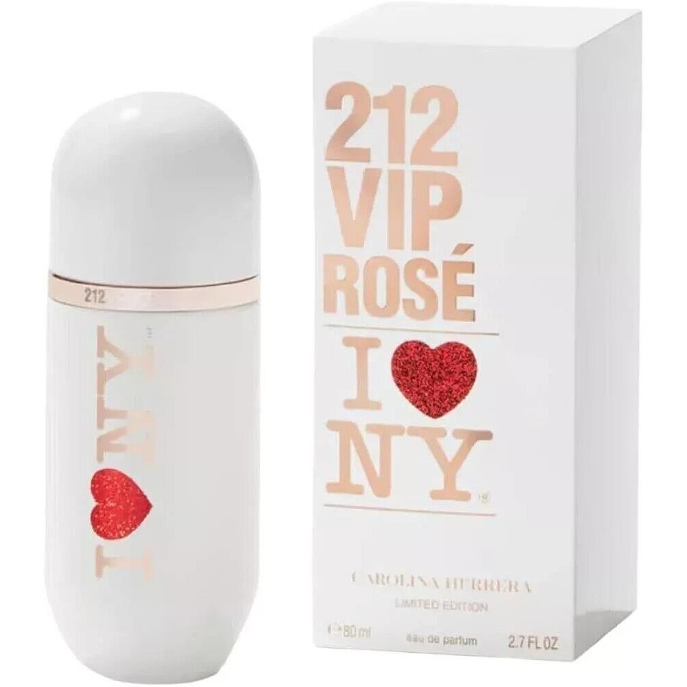 Carolina Herrera 212 Vip Rose I Love NY Edition Eau De Parfum Spray 2.7 oz-80 ml Sealed