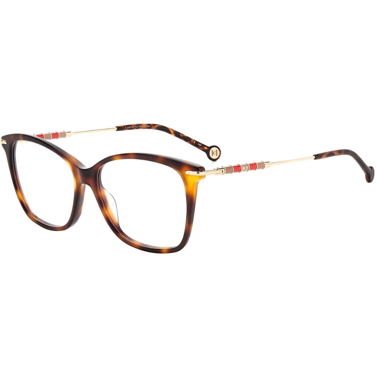 Carolina Herrera Women`s Eyeglasses Havana Plastic Cat Eye Frame CH 0042 005L