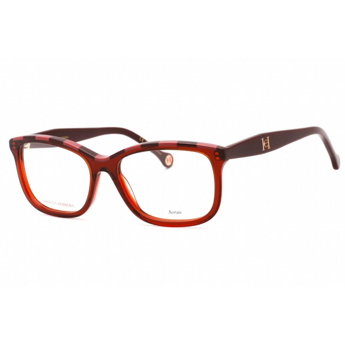 Carolina Herrera Women`s Eyeglasses Burgundy Red Rectangular Frame Her 0147 0C8C