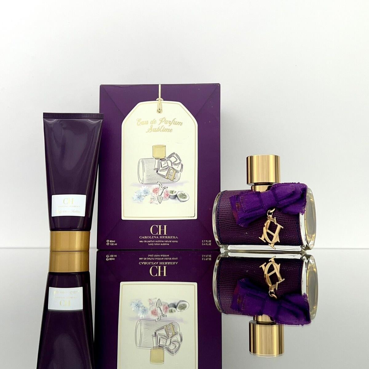 CH Sublime by Carolina Herrera 2pc Women Set 2.7oz Edp Spr +3.4oz Body Lotion