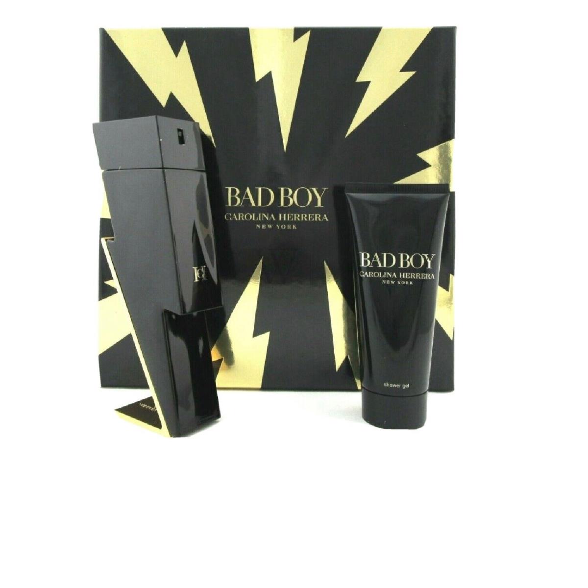 Bad Boy by Carolina Herrera 2pc Set For Men 3.4 oz Edt + Shower Gel