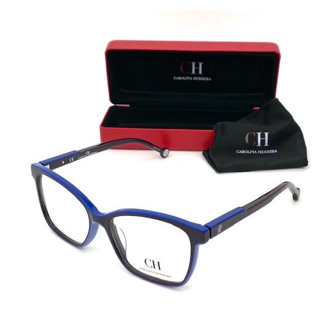 Carolina Herrera VHE801 0971 Burgundy Blue / Demo Lenses 53mm Eyeglasses - Frame: Burgundy Blue