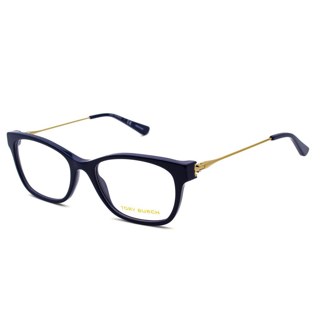 Tory Burch Eyeglasses TY 2063 1520 Blue Gold Rectangular Frame 53 18 135
