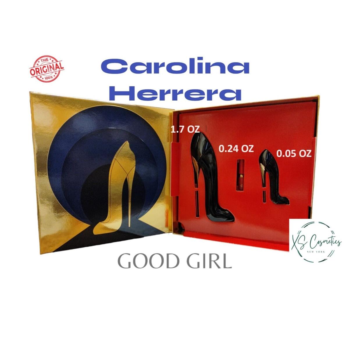 Carolina Herrera Good Girl Set For Women 3PCS 1.7 Oz EDP/.24 Oz EDP/.05Oz Lipsti