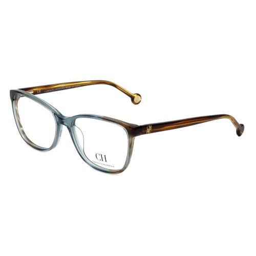 Carolina Herrera Vhe 717K 0844 Crystal Blue Brown Eyeglasses 54/16/140