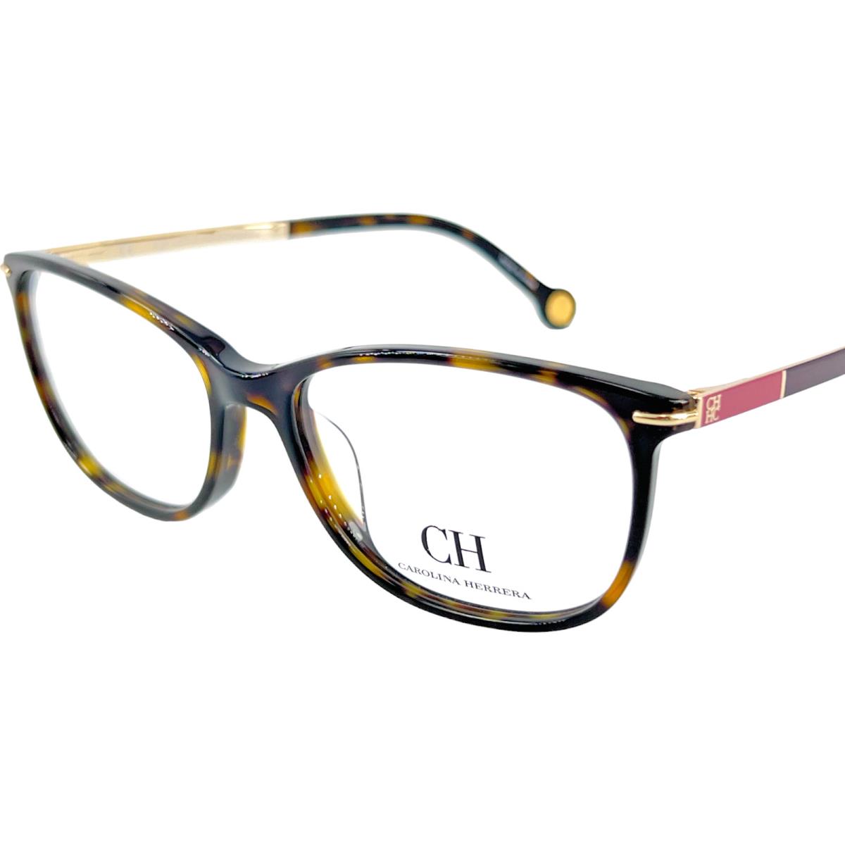 Carolina Herrera VHE670K Women`s Plastic Eyeglass Frame 0722 Brown Havana 53-16